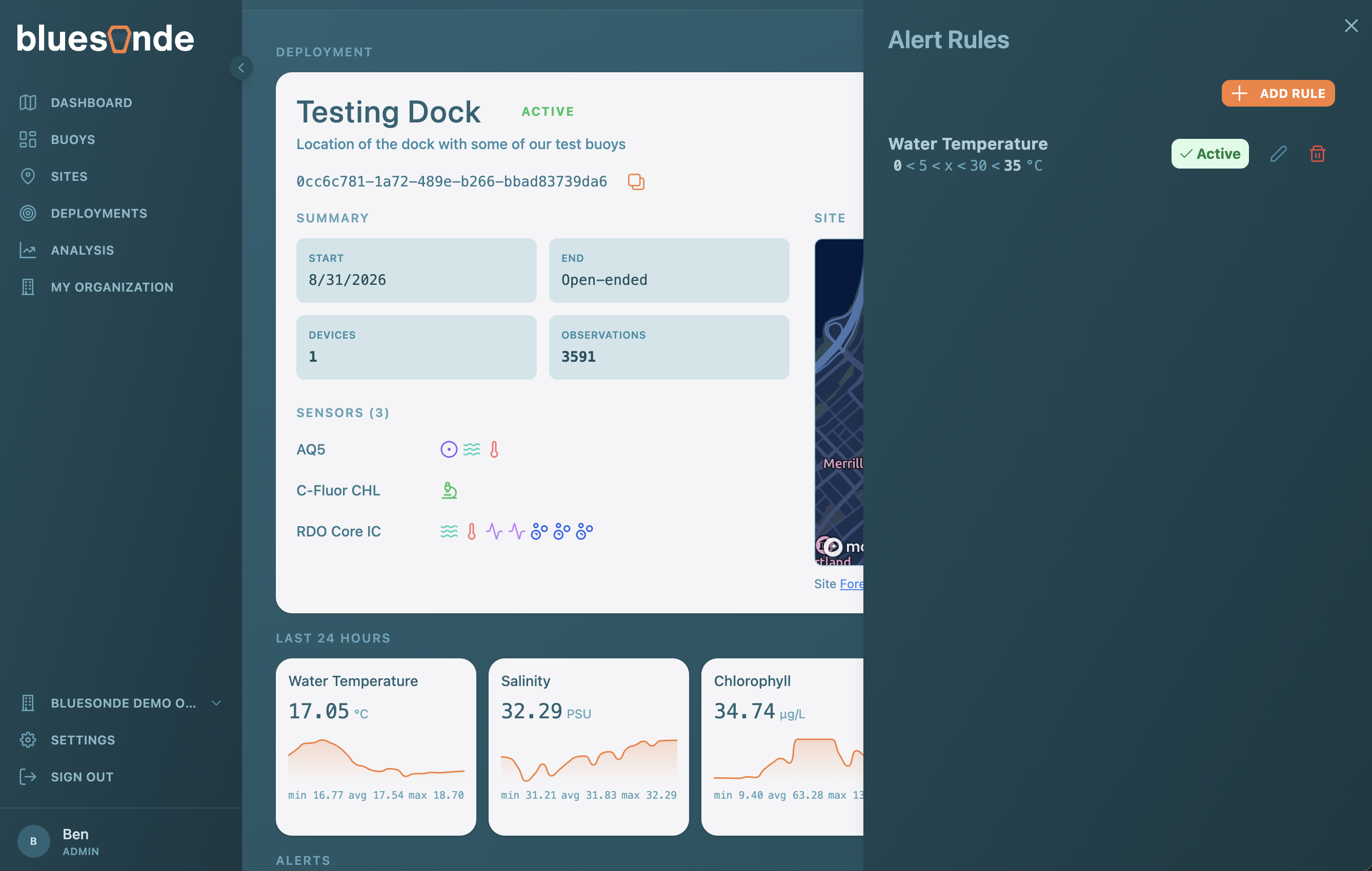 Screenshot: The Alert Rules settings