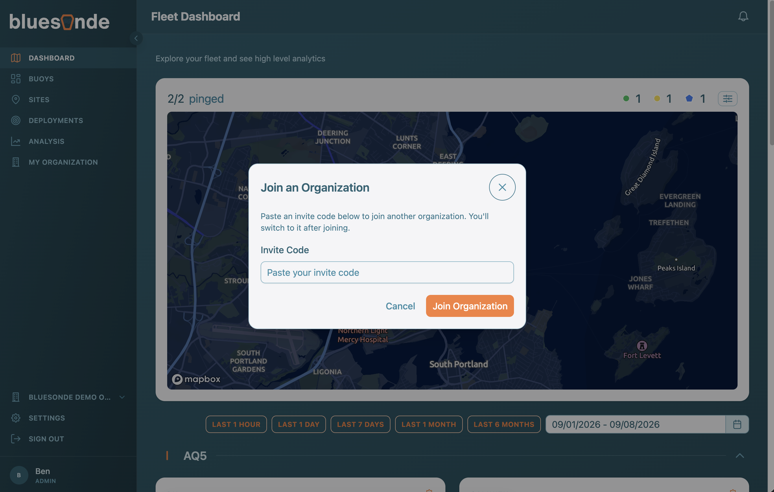 Screenshot: The Join page