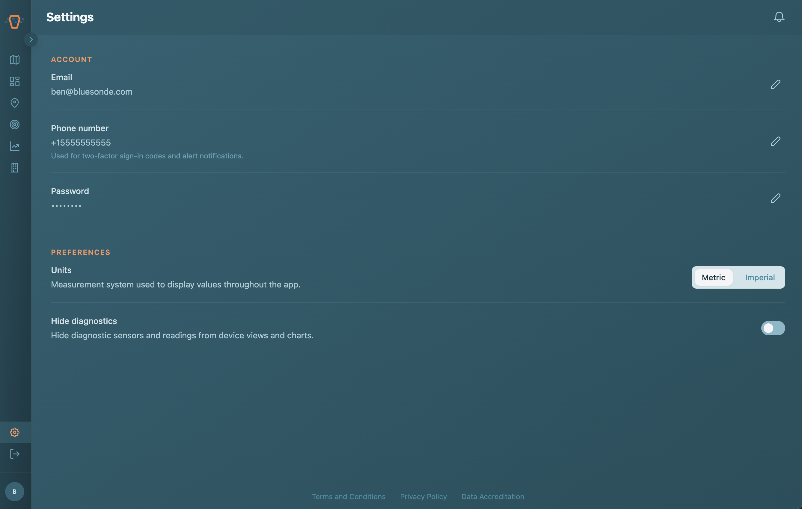 Screenshot: The Settings page, showing the Account and Preferences sections